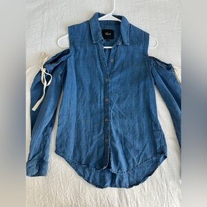 Rails Denim Shirt with Shoulder Cut Outs